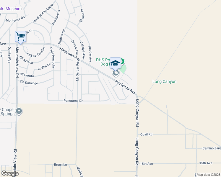 map of restaurants, bars, coffee shops, grocery stores, and more near 13667 Overlook Drive in Desert Hot Springs