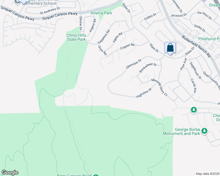 map of restaurants, bars, coffee shops, grocery stores, and more near 4864 Highview Street in Chino Hills