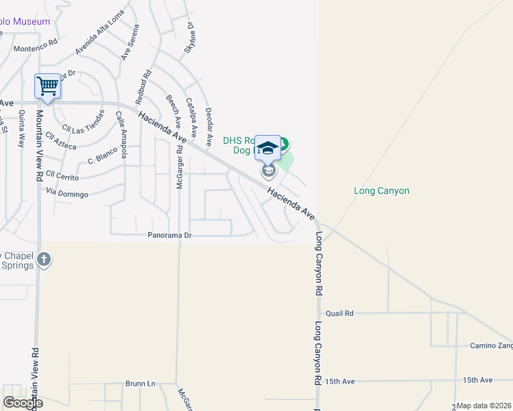 map of restaurants, bars, coffee shops, grocery stores, and more near 13667 Overlook Drive in Desert Hot Springs