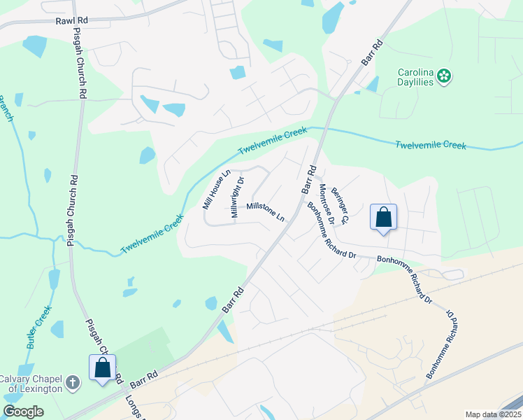 map of restaurants, bars, coffee shops, grocery stores, and more near 129 Millstone Lane in Lexington