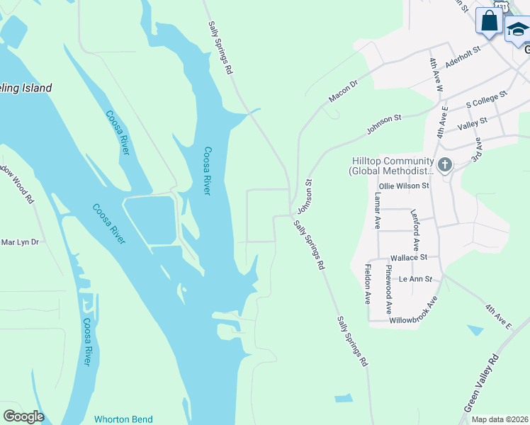 map of restaurants, bars, coffee shops, grocery stores, and more near 604 East Haven Drive in Gadsden