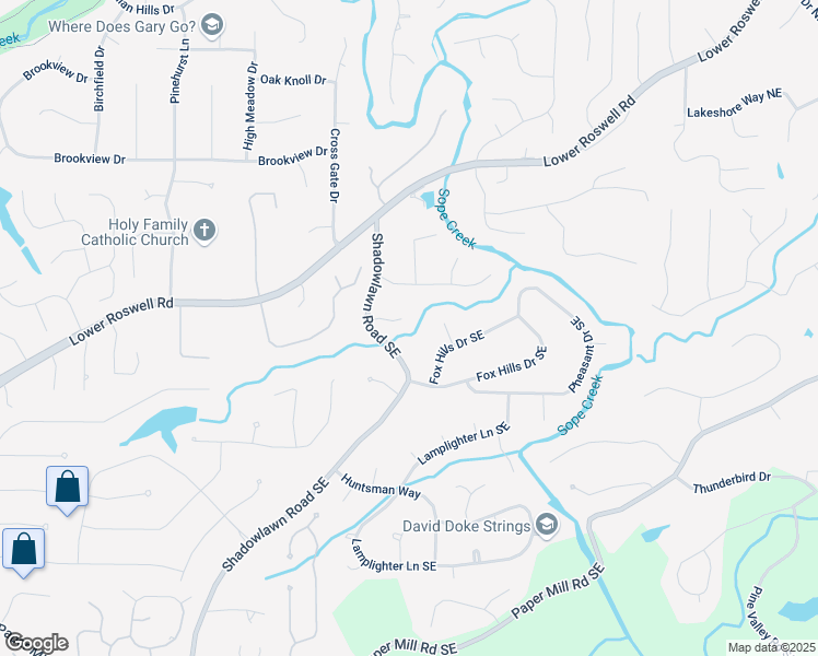 map of restaurants, bars, coffee shops, grocery stores, and more near 3816 Berrybridge Way Southeast in Marietta
