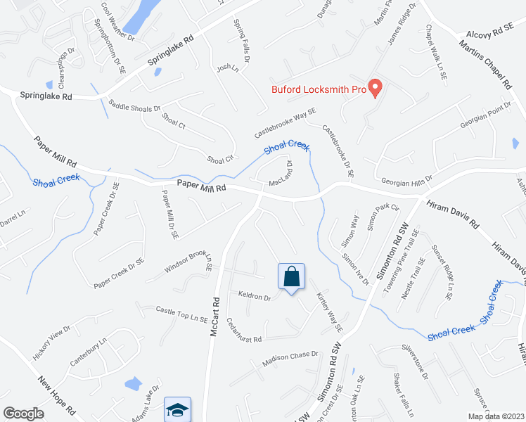 map of restaurants, bars, coffee shops, grocery stores, and more near 755 Allens Landing Court in Lawrenceville