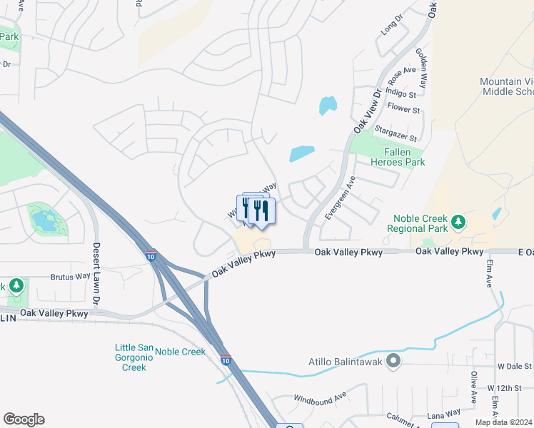 map of restaurants, bars, coffee shops, grocery stores, and more near 1464 Augusta Street in Beaumont