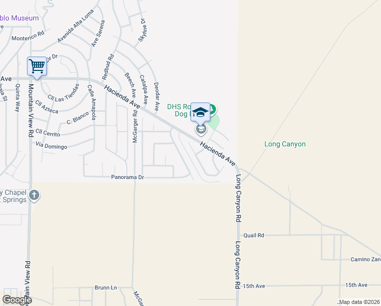 map of restaurants, bars, coffee shops, grocery stores, and more near 13633 Overlook Drive in Desert Hot Springs