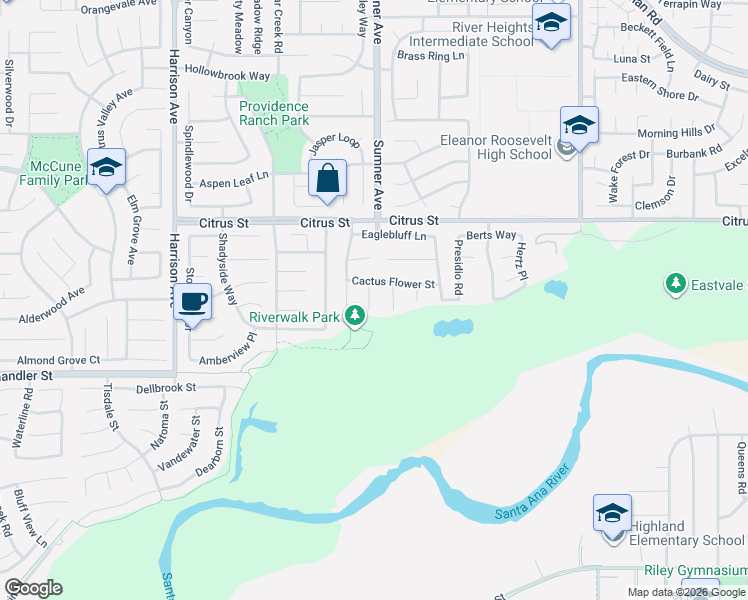 map of restaurants, bars, coffee shops, grocery stores, and more near 7662 Casa De Maria Court in Corona