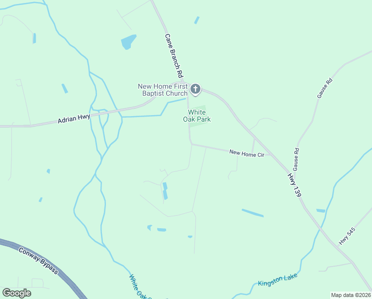 map of restaurants, bars, coffee shops, grocery stores, and more near 3006 Pioneer Road in Conway