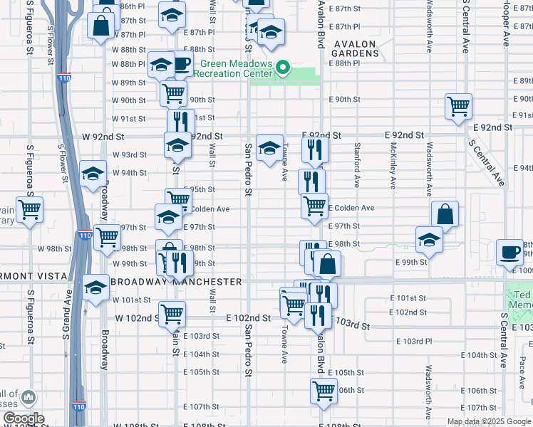 map of restaurants, bars, coffee shops, grocery stores, and more near 330 East Colden Avenue in Los Angeles