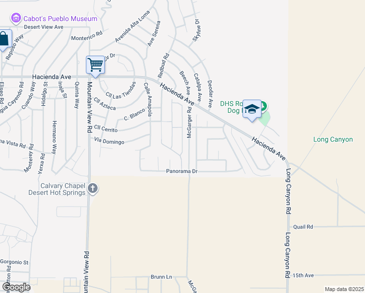 map of restaurants, bars, coffee shops, grocery stores, and more near 13845 Scenic Crest Circle in Desert Hot Springs