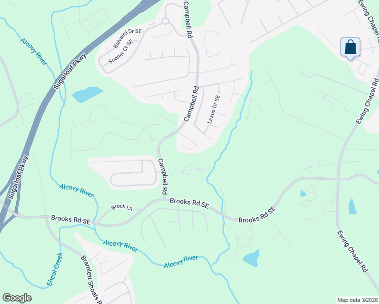 map of restaurants, bars, coffee shops, grocery stores, and more near 1629 Campbell Ridge Lane in Lawrenceville