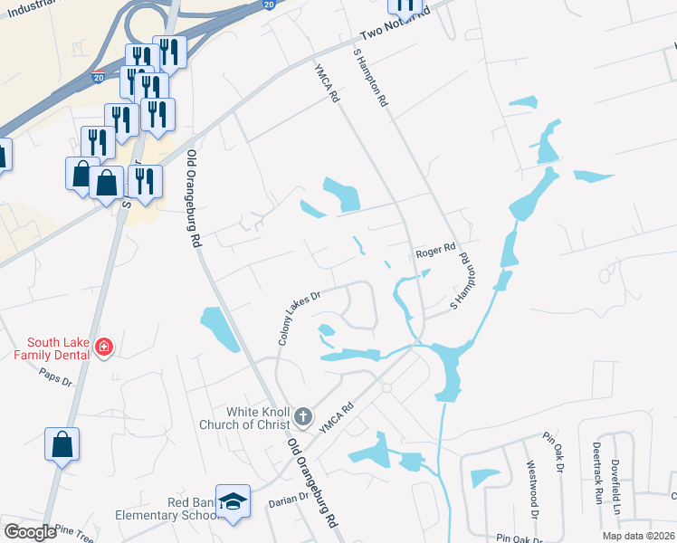 map of restaurants, bars, coffee shops, grocery stores, and more near 919 Oxbow Lane in Lexington