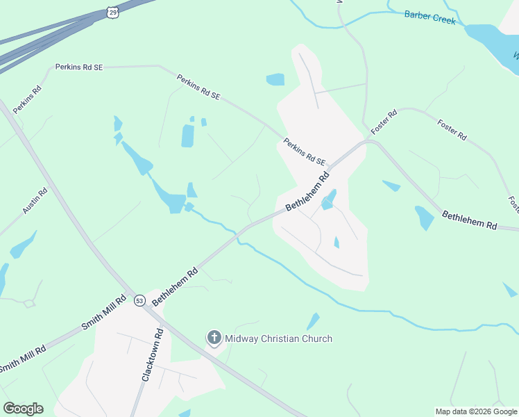 map of restaurants, bars, coffee shops, grocery stores, and more near 1317 Crestview Road in Winder