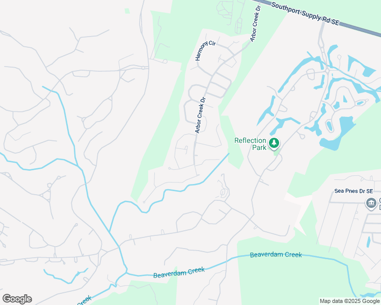 map of restaurants, bars, coffee shops, grocery stores, and more near 3612 Button Bush Court in Southport