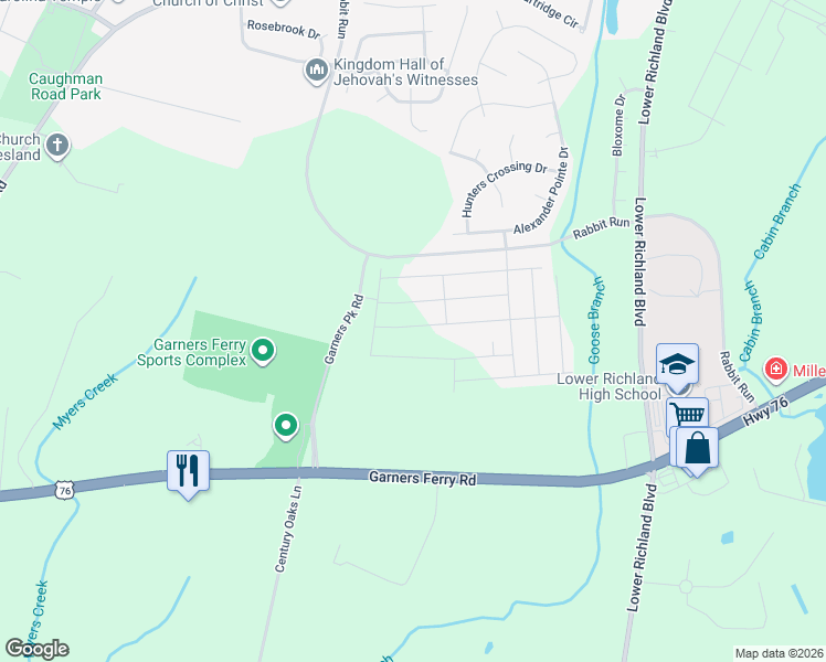 map of restaurants, bars, coffee shops, grocery stores, and more near Rabbit Run in Hopkins