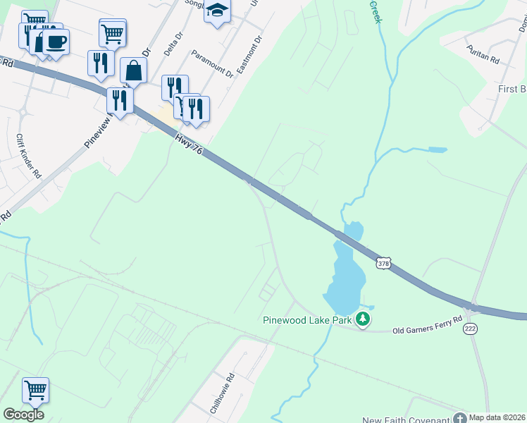 map of restaurants, bars, coffee shops, grocery stores, and more near 8111 Garners Ferry Road in Columbia