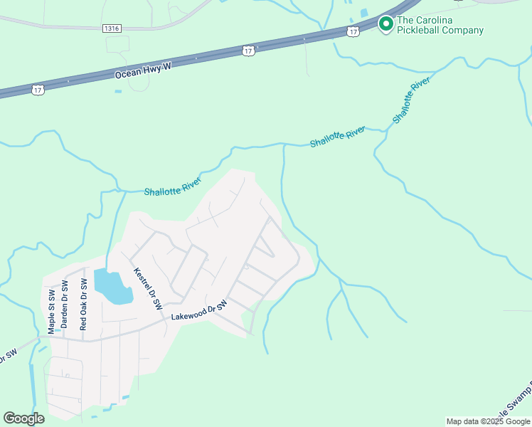 map of restaurants, bars, coffee shops, grocery stores, and more near 503 Cloe Dare Drive Southwest in Shallotte