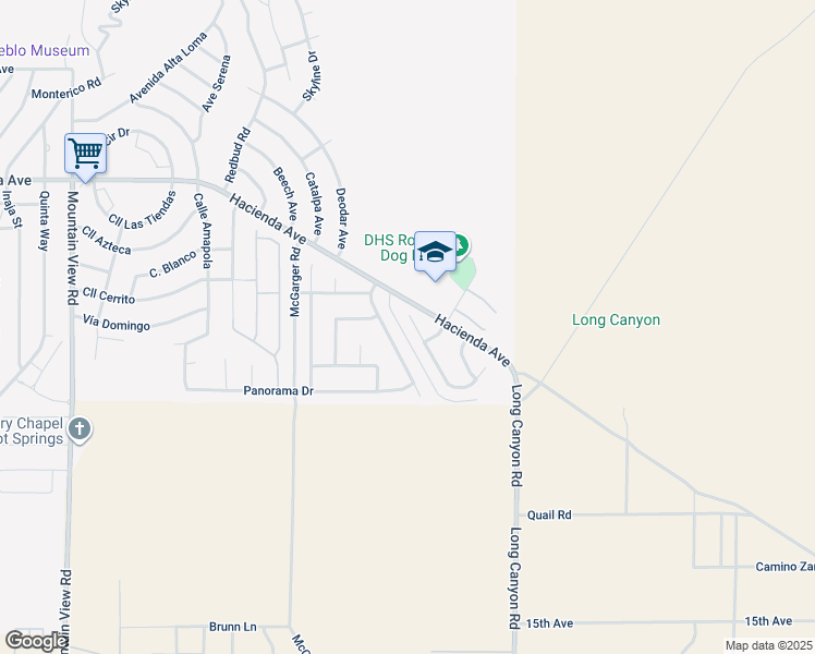 map of restaurants, bars, coffee shops, grocery stores, and more near 13591 Overlook Drive in Desert Hot Springs