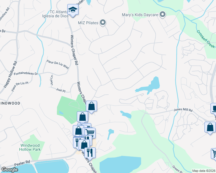 map of restaurants, bars, coffee shops, grocery stores, and more near 2933 Sumac Drive in Doraville