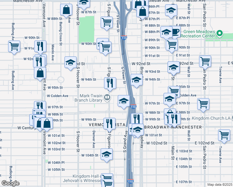 map of restaurants, bars, coffee shops, grocery stores, and more near 415 West Colden Avenue in Los Angeles