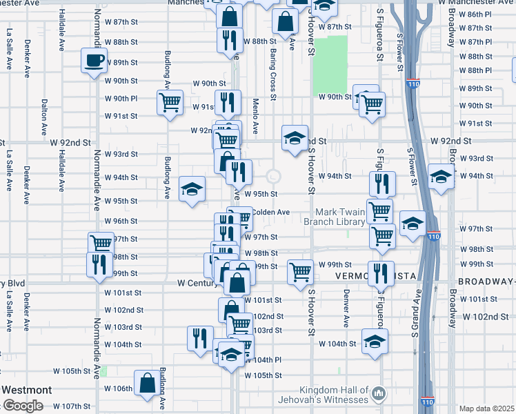 map of restaurants, bars, coffee shops, grocery stores, and more near 815 West Colden Avenue in Los Angeles
