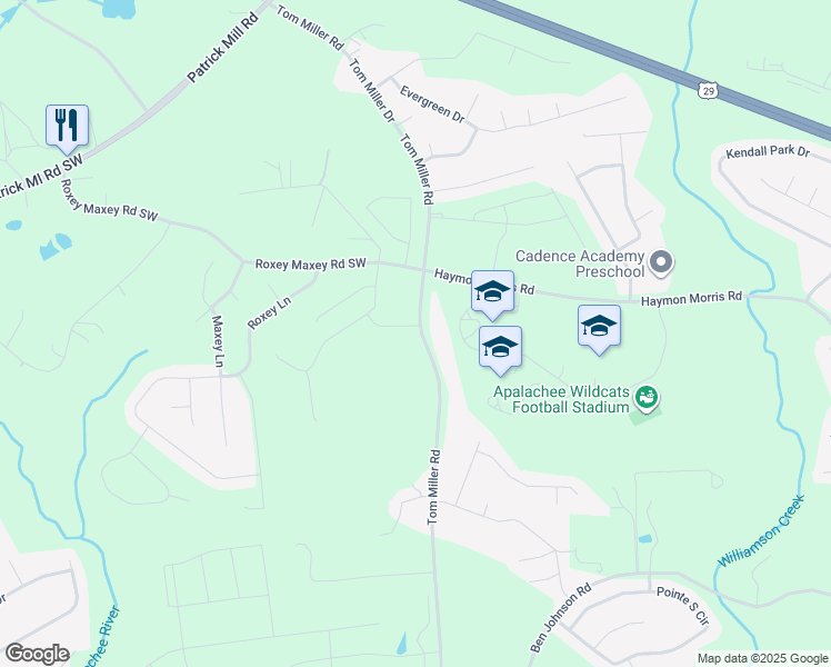 map of restaurants, bars, coffee shops, grocery stores, and more near 800 Tom Miller Road in Bethlehem