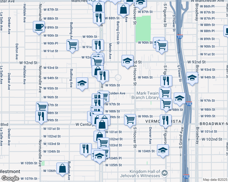 map of restaurants, bars, coffee shops, grocery stores, and more near 815 West Colden Avenue in Los Angeles