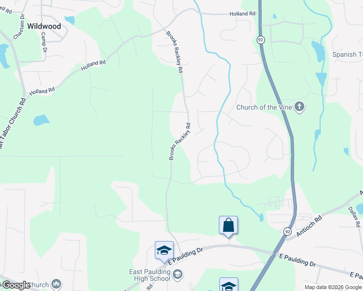 map of restaurants, bars, coffee shops, grocery stores, and more near 626 Brooks Rackley Road in Dallas