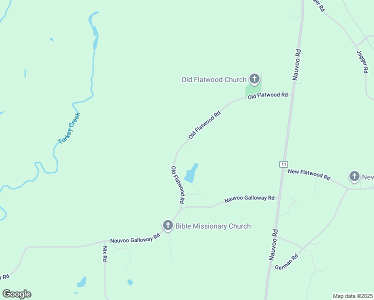 map of restaurants, bars, coffee shops, grocery stores, and more near 631 Old Flatwood Road in Nauvoo