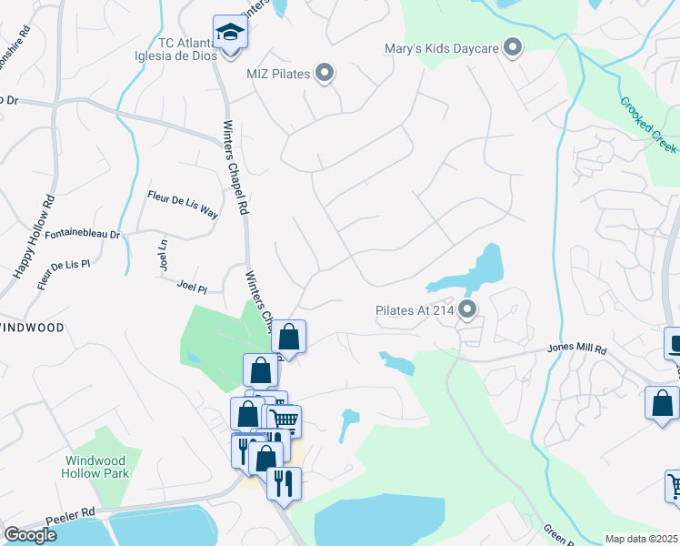 map of restaurants, bars, coffee shops, grocery stores, and more near 2933 Sumac Drive in Doraville