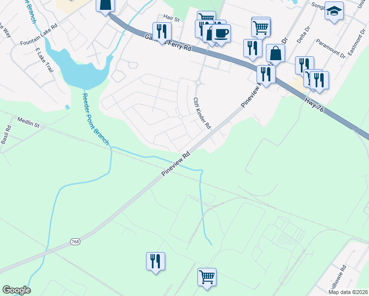 map of restaurants, bars, coffee shops, grocery stores, and more near 321 Beacons Field Road in Columbia