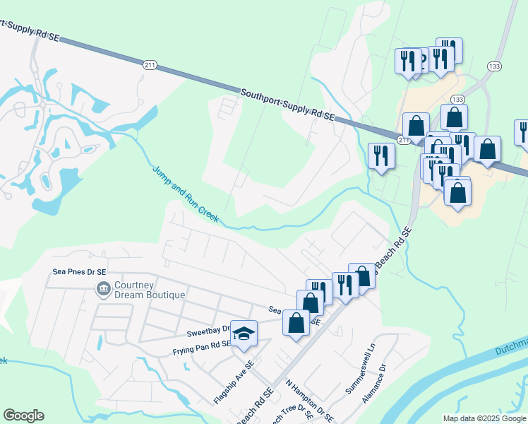map of restaurants, bars, coffee shops, grocery stores, and more near 4626 West Trace in Southport