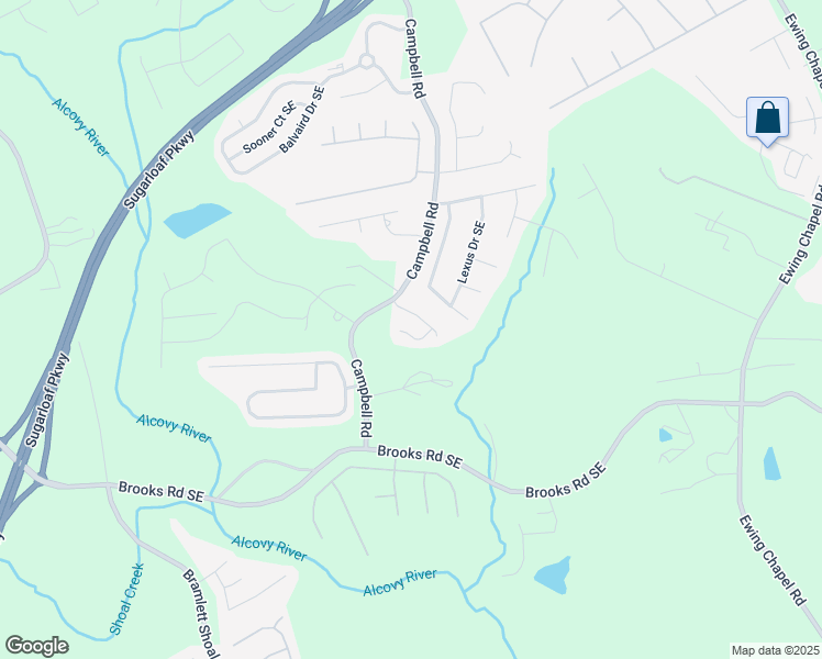 map of restaurants, bars, coffee shops, grocery stores, and more near 1590 Campbell Ridge Lane in Lawrenceville
