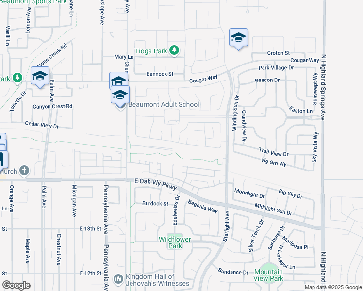 map of restaurants, bars, coffee shops, grocery stores, and more near 1389 Black Diamond in Beaumont