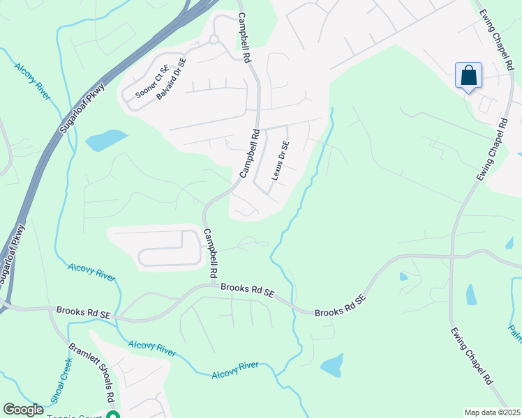 map of restaurants, bars, coffee shops, grocery stores, and more near 1228 Campbell Ridge Lane in Lawrenceville