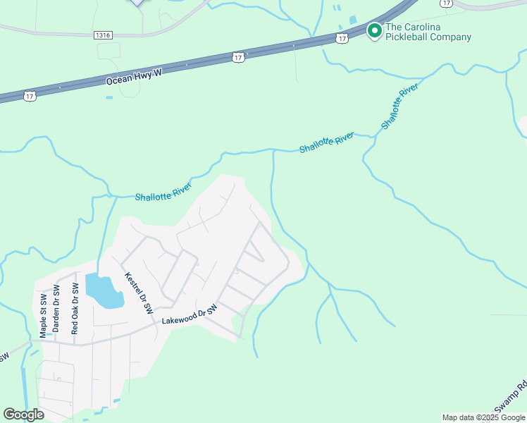 map of restaurants, bars, coffee shops, grocery stores, and more near 503 Cloe Dare Drive Southwest in Shallotte