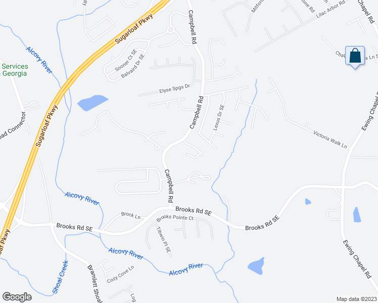 map of restaurants, bars, coffee shops, grocery stores, and more near 1580 Campbell Ridge Lane in Lawrenceville