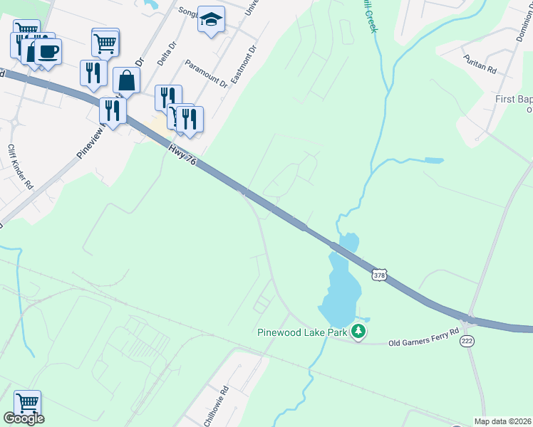 map of restaurants, bars, coffee shops, grocery stores, and more near 8111 Garners Ferry Road in Columbia