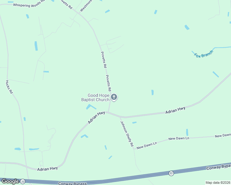 map of restaurants, bars, coffee shops, grocery stores, and more near 6101 Privetts Road in Conway