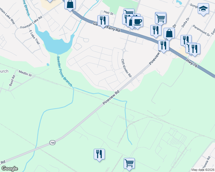 map of restaurants, bars, coffee shops, grocery stores, and more near 80 Salers Lane in Columbia