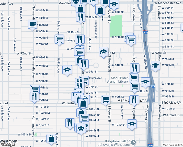 map of restaurants, bars, coffee shops, grocery stores, and more near 815 West Colden Avenue in Los Angeles