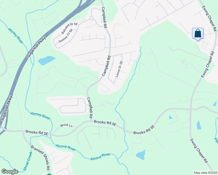 map of restaurants, bars, coffee shops, grocery stores, and more near 1208 Campbell Ridge Lane in Lawrenceville
