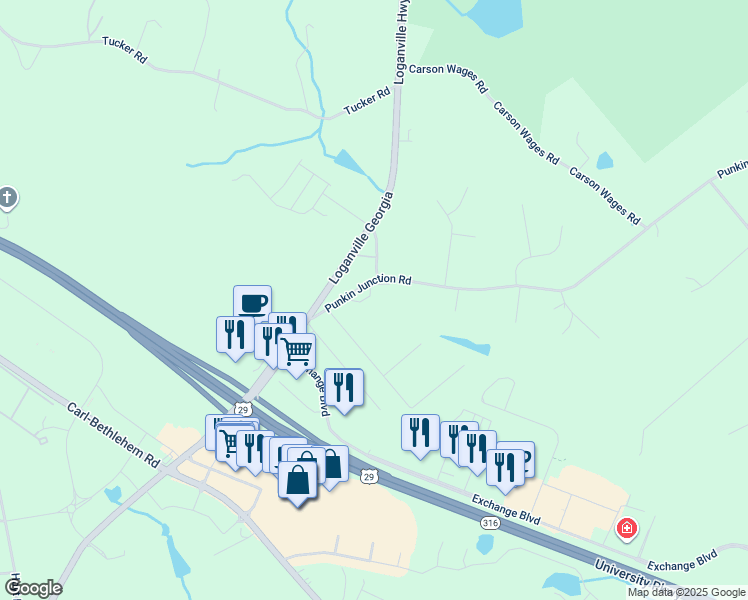 map of restaurants, bars, coffee shops, grocery stores, and more near 368 Punkin Junction Road in Bethlehem