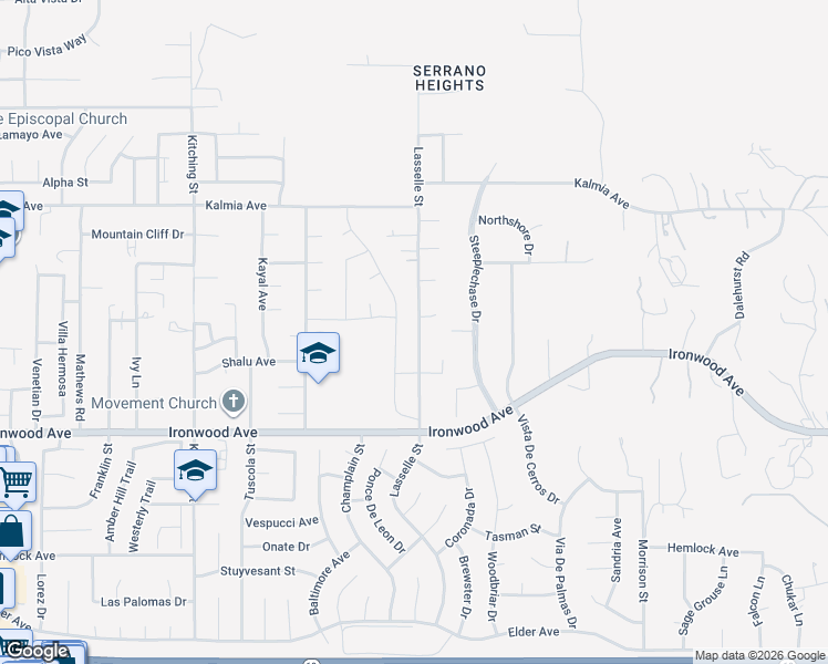 map of restaurants, bars, coffee shops, grocery stores, and more near 11749 Lasselle Street in Moreno Valley