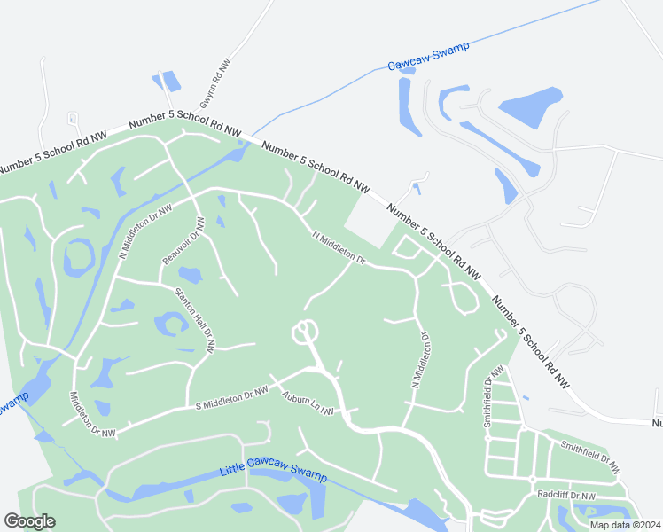 map of restaurants, bars, coffee shops, grocery stores, and more near 1215 North Middleton Drive Northwest in Calabash