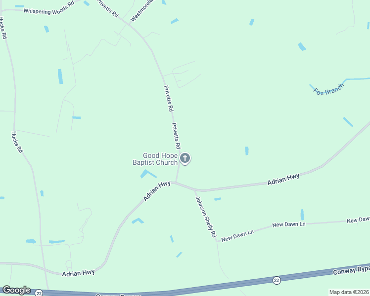 map of restaurants, bars, coffee shops, grocery stores, and more near 6101 Privetts Road in Conway