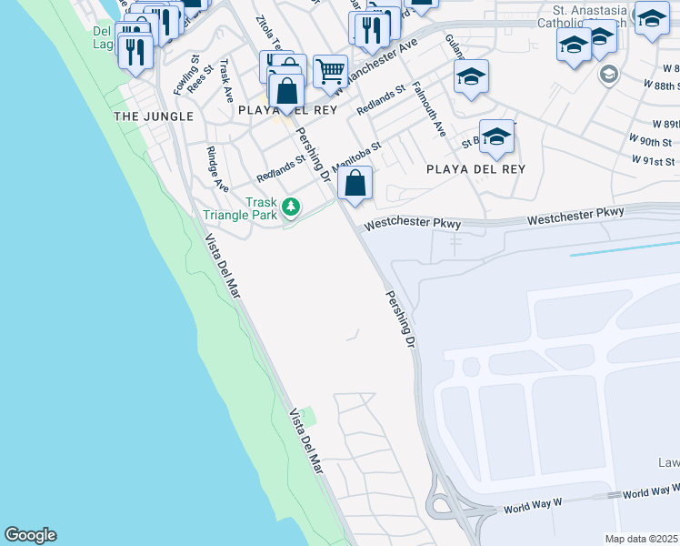 map of restaurants, bars, coffee shops, grocery stores, and more near in Los Angeles