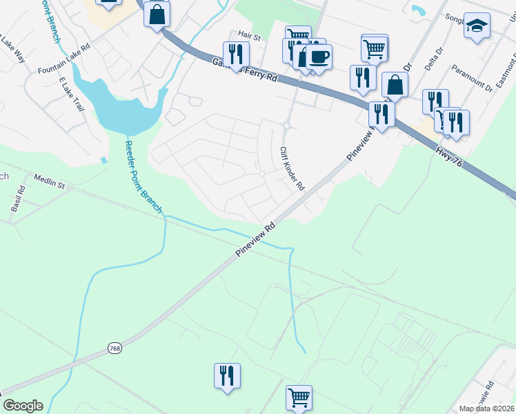 map of restaurants, bars, coffee shops, grocery stores, and more near 321 Beacons Field Road in Columbia