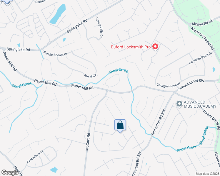 map of restaurants, bars, coffee shops, grocery stores, and more near 313 Macland Drive in Lawrenceville