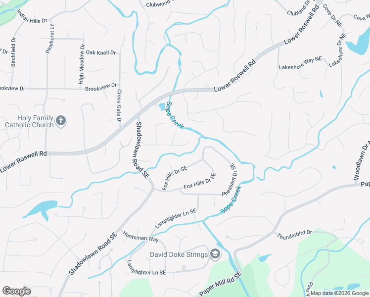 map of restaurants, bars, coffee shops, grocery stores, and more near 3774 Cherokee Place Northeast in Marietta