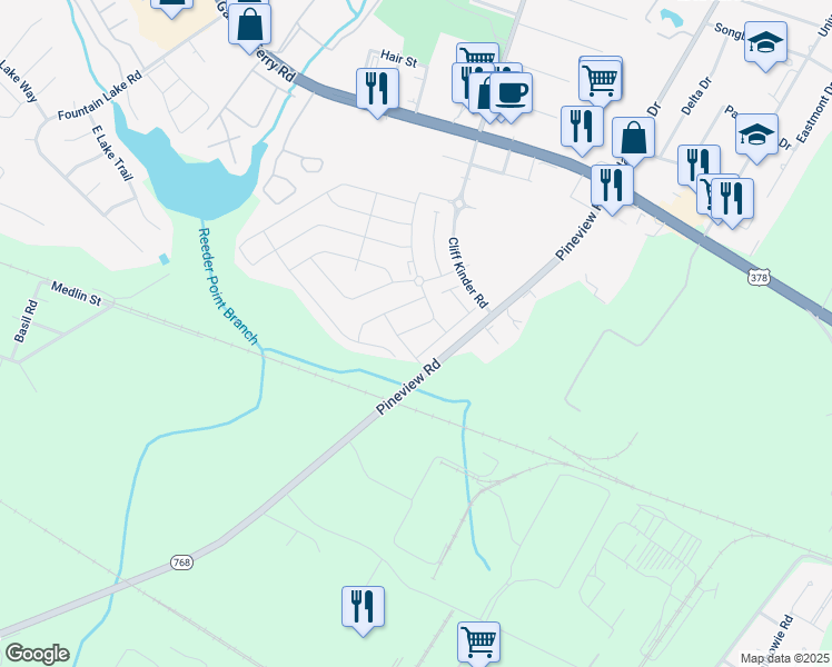 map of restaurants, bars, coffee shops, grocery stores, and more near 321 Beacon Field Road in Columbia